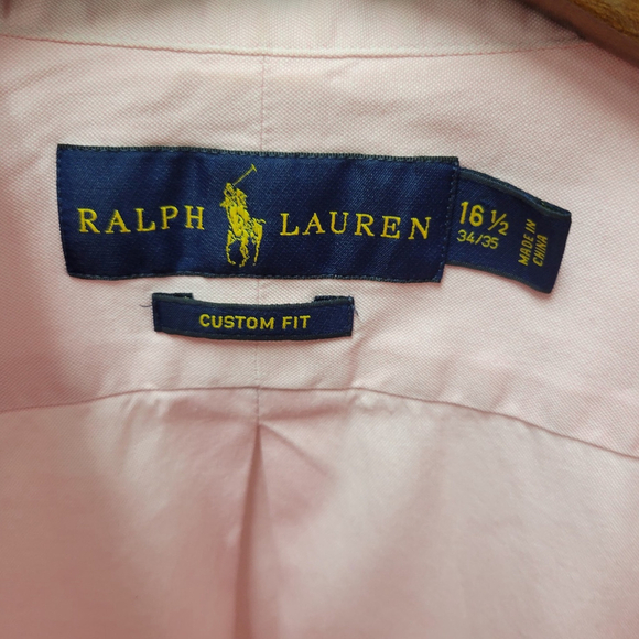 Ralph Lauren Custom Fit Pink Shirt 16.5 34/35 Pre-owned Condition - Picture 5 of 5